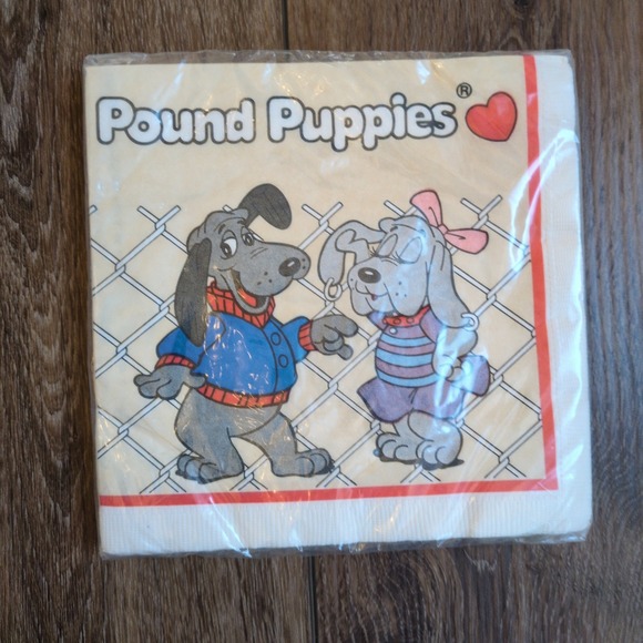 Tonka Corporation Other - NIP Vintage 80s Pound Puppies Paper Birthday Napkins (16) - Retro Childhood